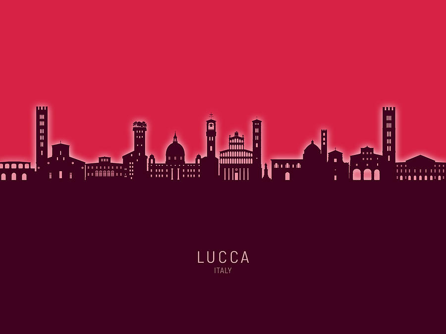 Lucca Italy Skyline #26 Digital Art by Michael Tompsett