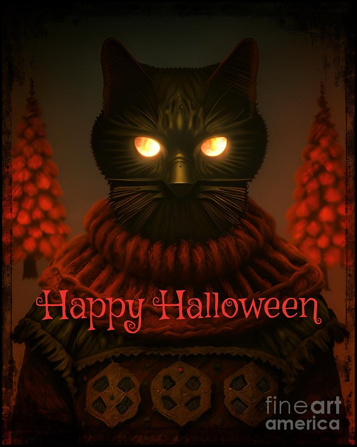 Lucci Says Happy Halloween Digital Art by Mary Machare