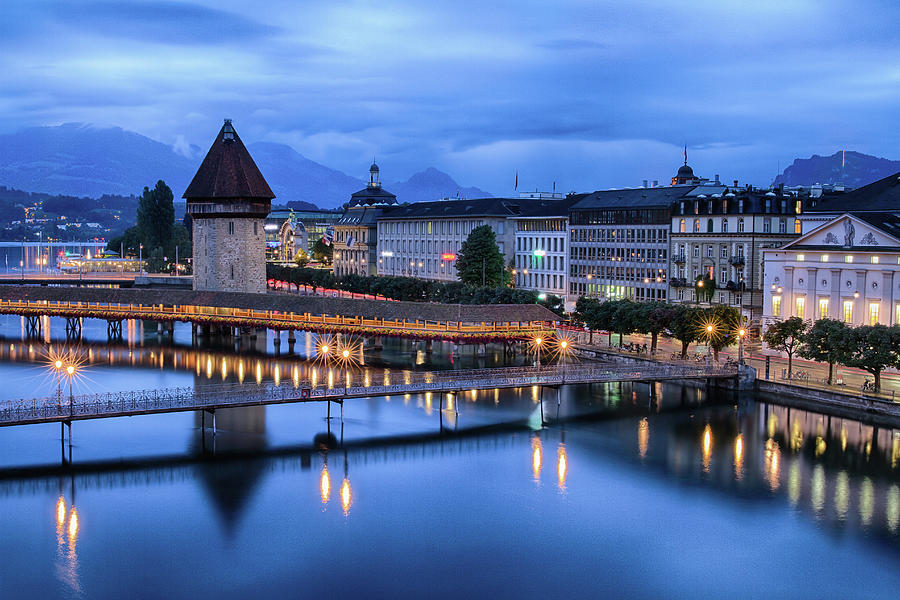 Lucerne at night Photograph by Chris Mangum - Pixels