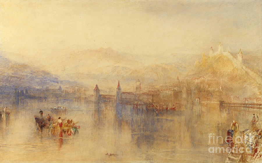 Lucerne from the Lake Painting by William Turner