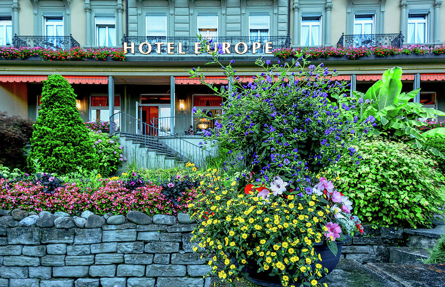 Lucernes Hotel Europe, Switzerland Photograph by Marcy Wielfaert