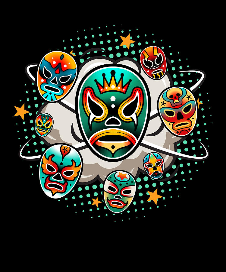 Lucha Libre Mask Mexico Wrestling Digital Art by Moon Tees - Fine Art ...