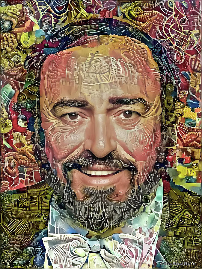 Luciano Pavarotti 1b Digital Art by Stefano Menicagli | Pixels