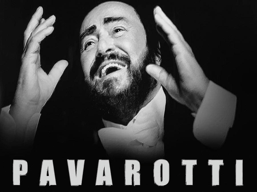 Luciano Pavarotti 2 Painting by Tony Rubino