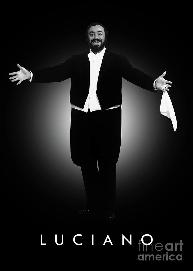 Luciano Pavarotti Digital Art by Bo Kev