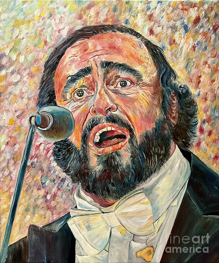 Luciano Pavarotti Painting - Luciano Pavarotti oil painting by Suzann Sines