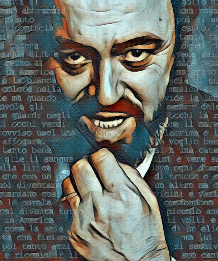 Luciano Pavarotti Painting 1 Painting by Tony Rubino