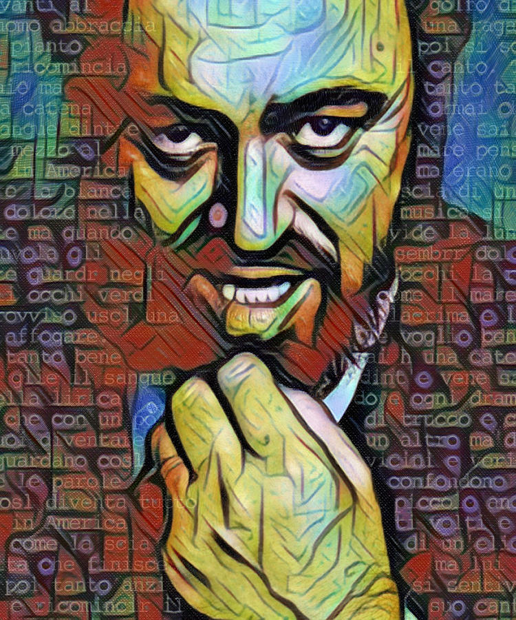 Luciano Pavarotti Painting 2 Painting by Tony Rubino