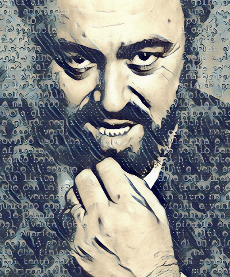 Luciano Pavarotti Painting 4 Painting by Tony Rubino