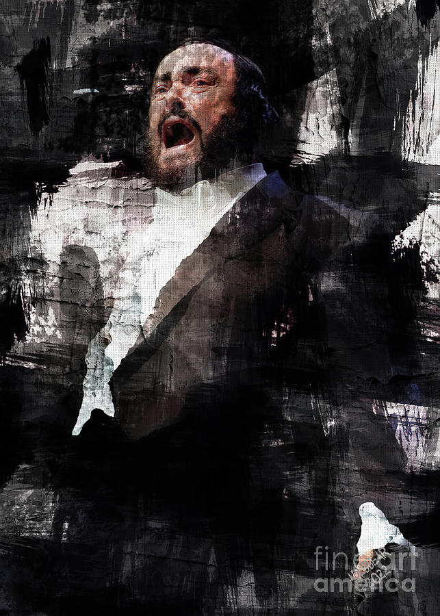 Luciano Pavarotti Digital Art by Wide Brush - Fine Art America