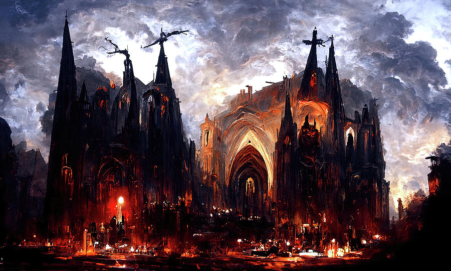 Lucifer Palace in Hell, 04 Painting by AM FineArtPrints