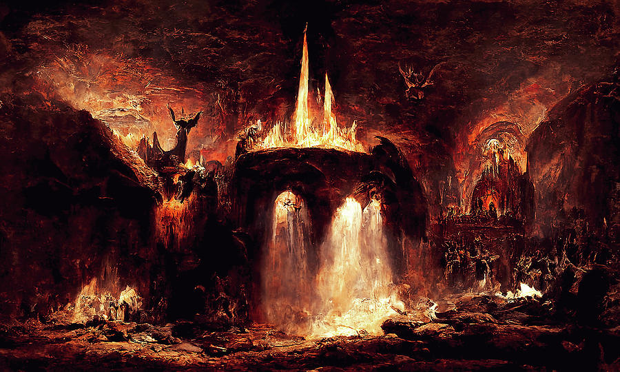 Lucifer Throne in Hell, 01 Painting by AM FineArtPrints