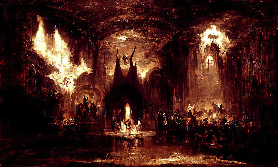 Lucifer Throne in Hell, 02 Painting by AM FineArtPrints