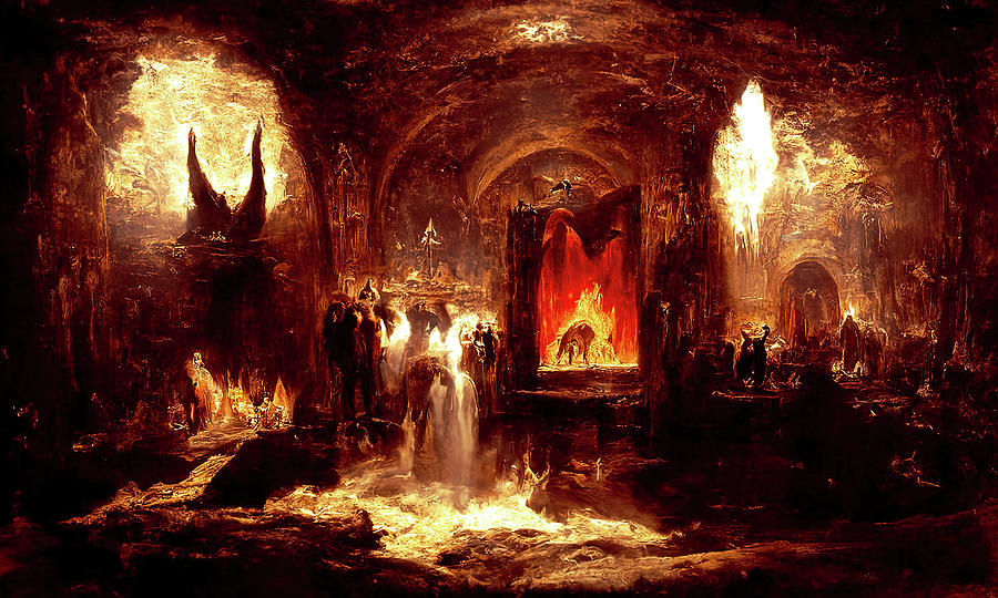 Lucifer Throne in Hell, 04 Painting by AM FineArtPrints