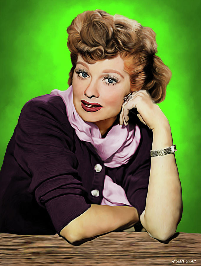 Lucille Ball illustration Painting by Stars on Art