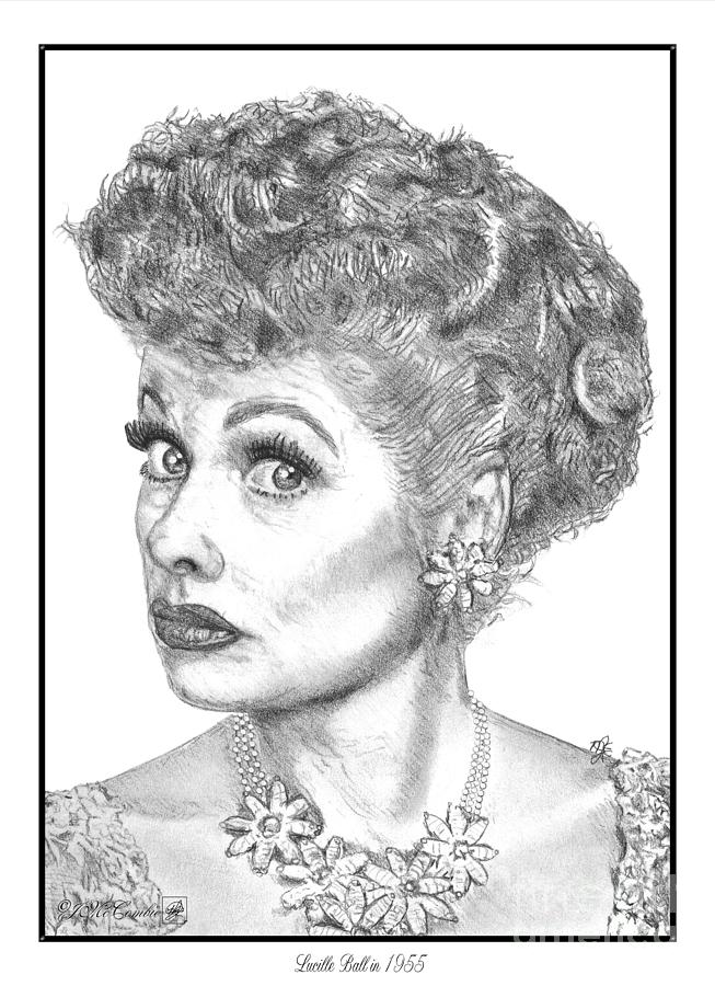 Lucille Ball in 1955 Drawing by J McCombie - Fine Art America