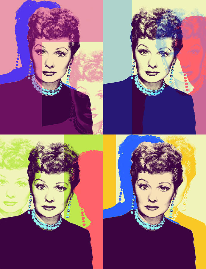 Lucille Ball pop art Mixed Media by Movie World Posters