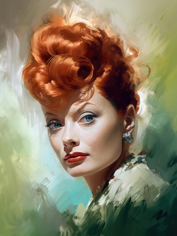 Lucille Ball Portrait Digital Art by Lance Bourne - Pixels