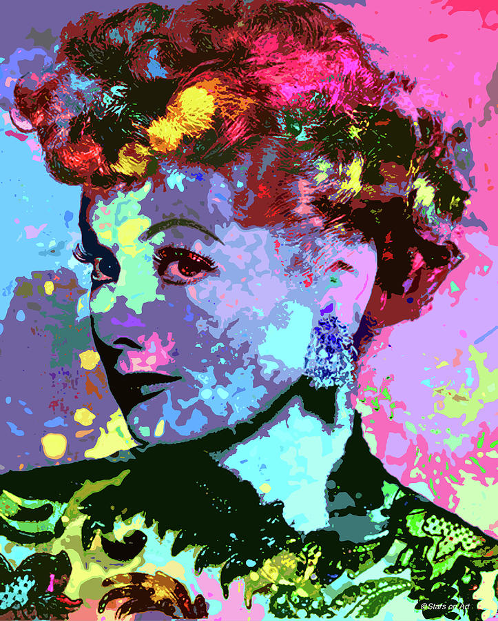 Lucille Ball psychedelic portrait Digital Art by Stars on Art