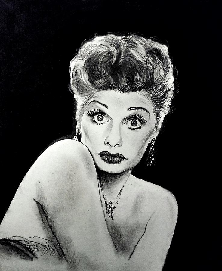 Lucille Ball The Great Comedian Drawing by Kathy Gail