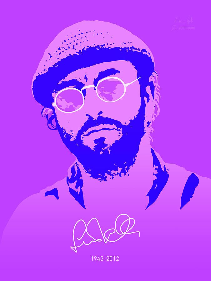Lucio Dalla violet flat Digital Art by Andrea Gatti