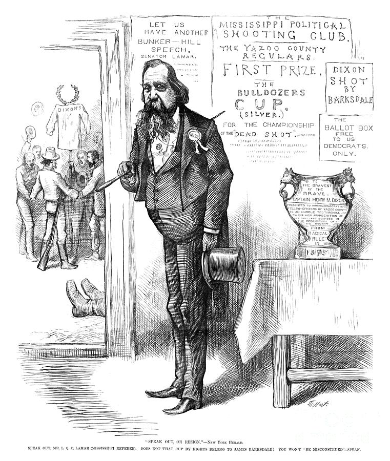 Lucius Lamar Cartoon, 1879 Drawing by Thomas Nast