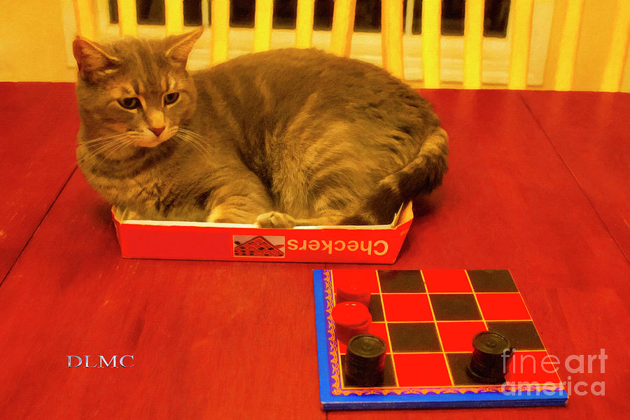 Lucius Plays Checkers Painting by Donna L Munro
