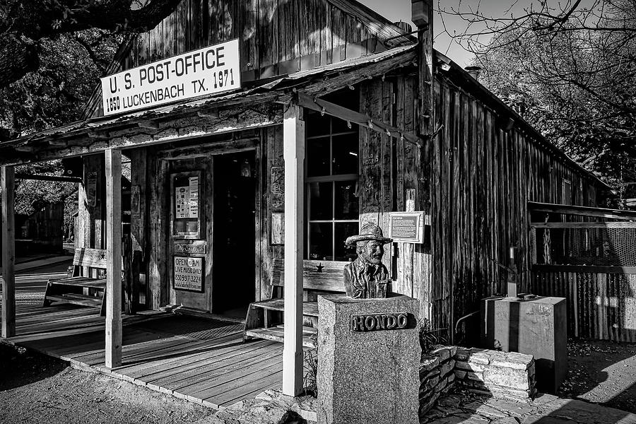 Luckenbach and Hondo Black and White Photograph by Judy Vincent