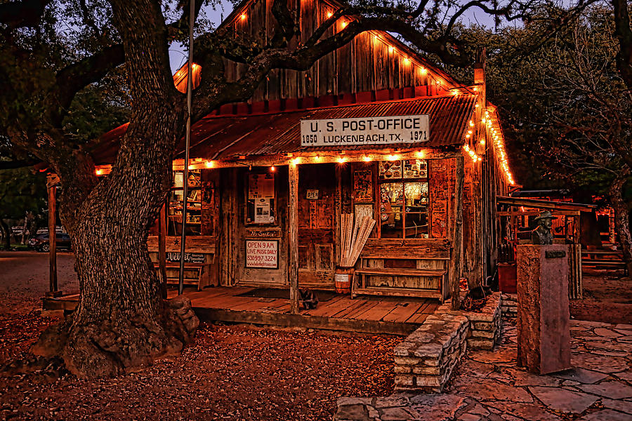 Luckenbach at Night Horizontal Photograph by Judy Vincent
