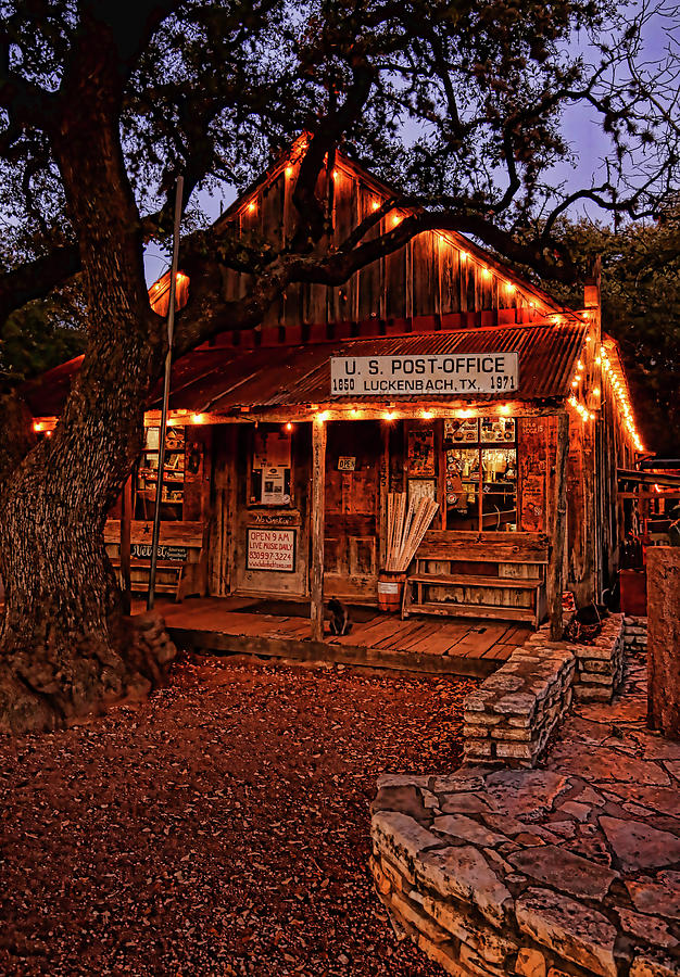 Luckenbach at Night Vertical Photograph by Judy Vincent