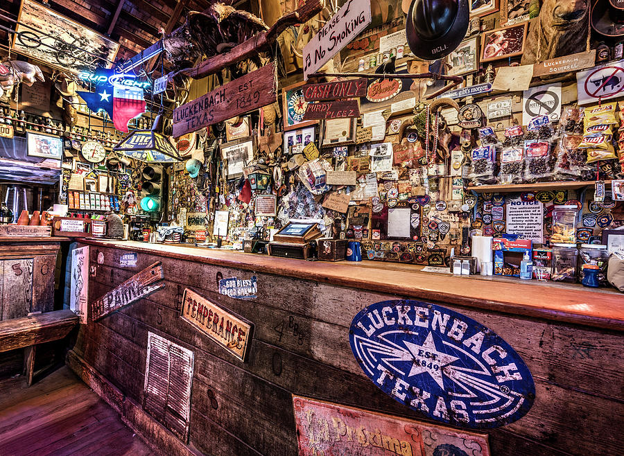 Luckenbach Bar Photograph by Andy Crawford