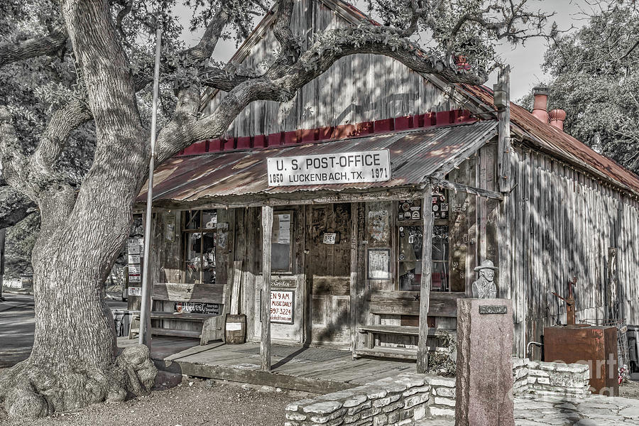 Luckenbach General Store BW Photograph by Bee Creek Photography - Tod and Cynthia