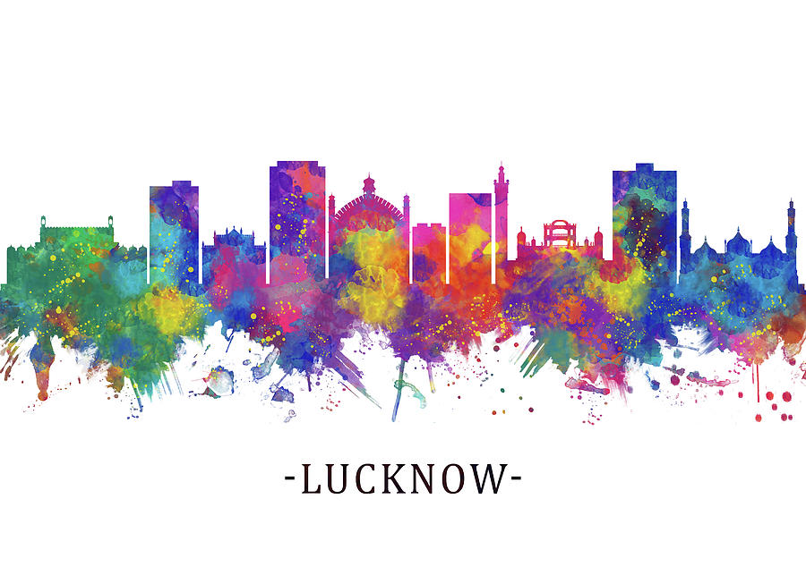 Lucknow Uttar Pradesh Skyline Mixed Media by NextWay Art - Pixels