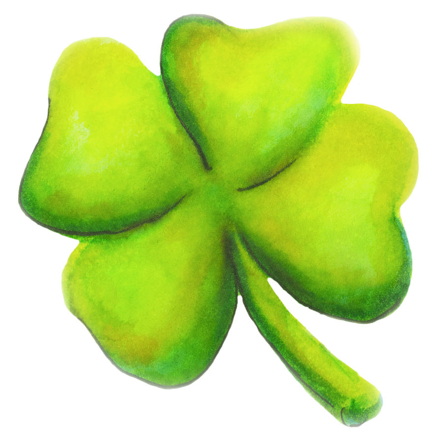 Lucky Clover Leaf  Drawing by Iris Richardson