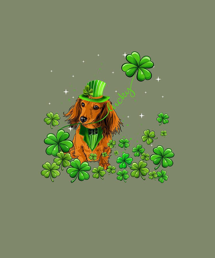  St Patrick's Day Dachshund Dog Shamrock Saint Paddy's