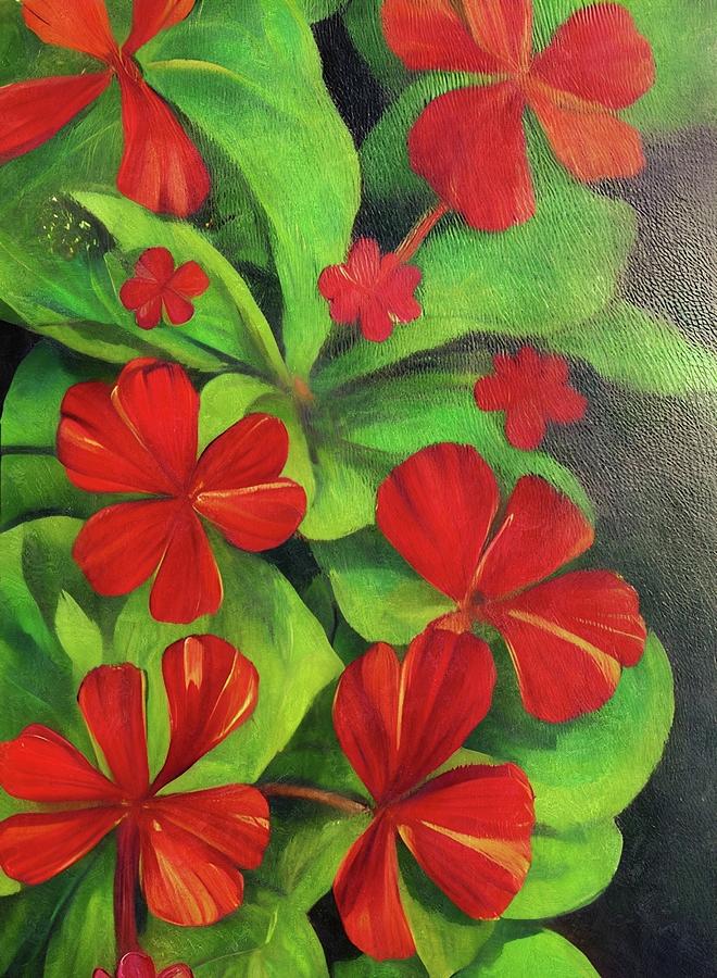 Lucky Flowers  Painting by Ally White