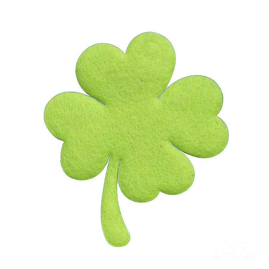 Lucky Green Four Leaf Clover  Mixed Media by Tom Conway