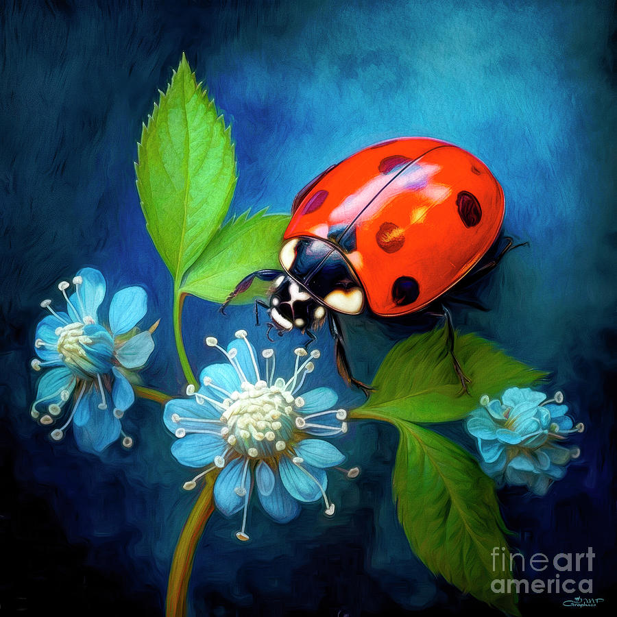 Lucky Ladybug Digital Art by Jutta Maria Pusl