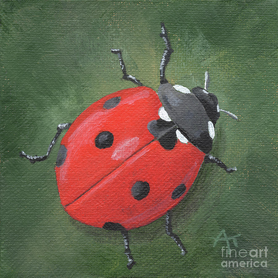 Lucky Ladybug Painting Painting by Annie Troe