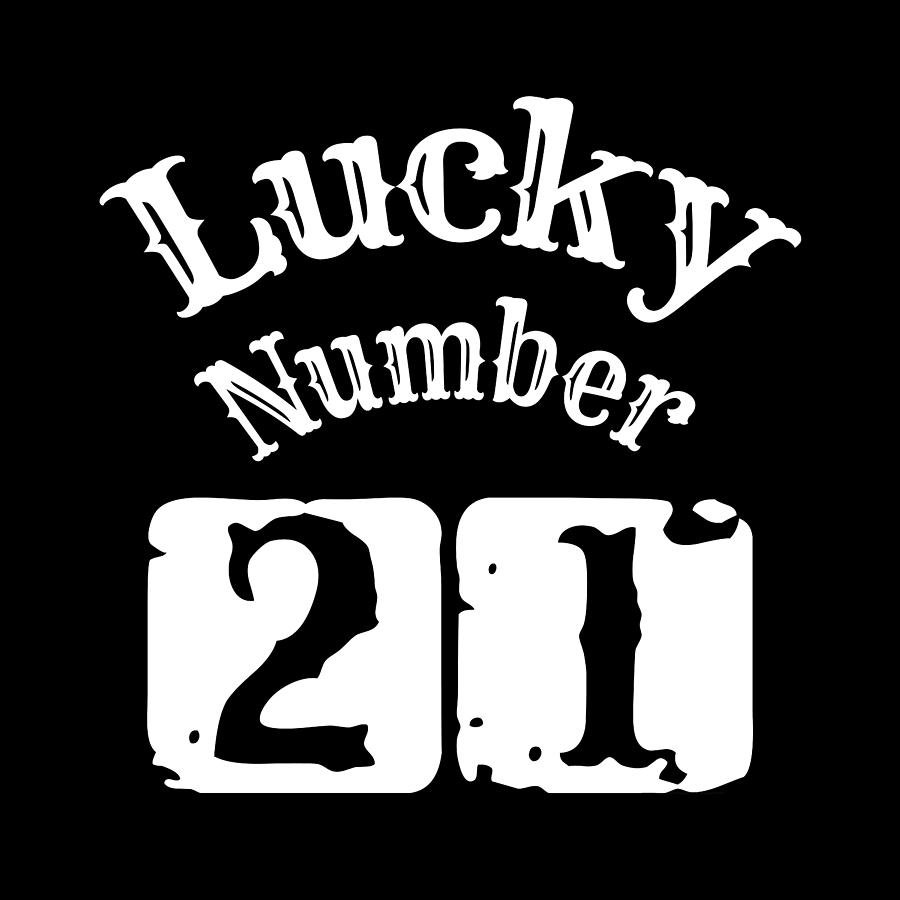 21 Number Twenty One Graphic White Digit And Creative Typography