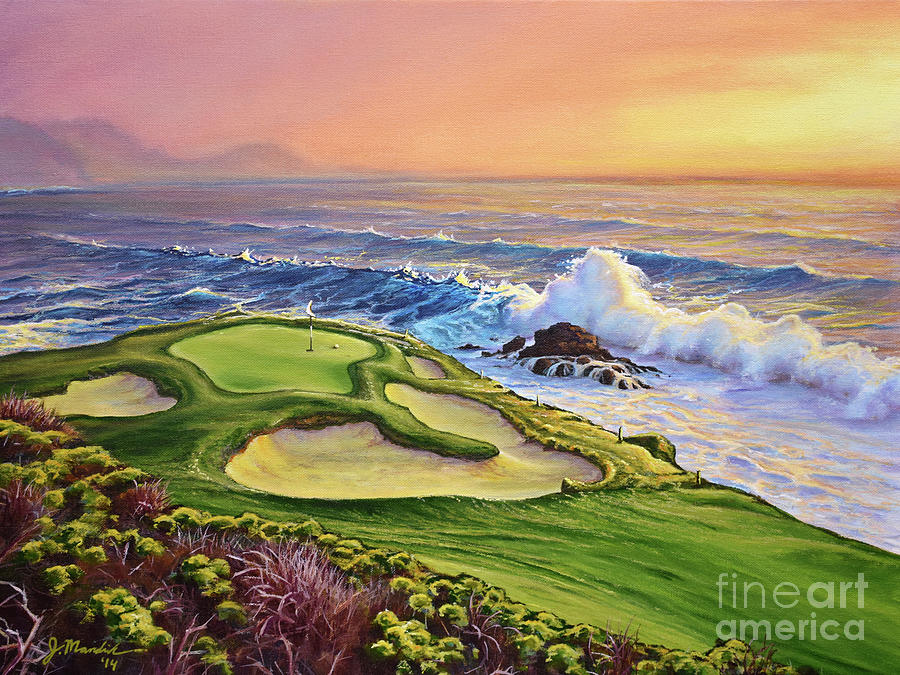 Golf Painting - Lucky Number 7 by Joe Mandrick