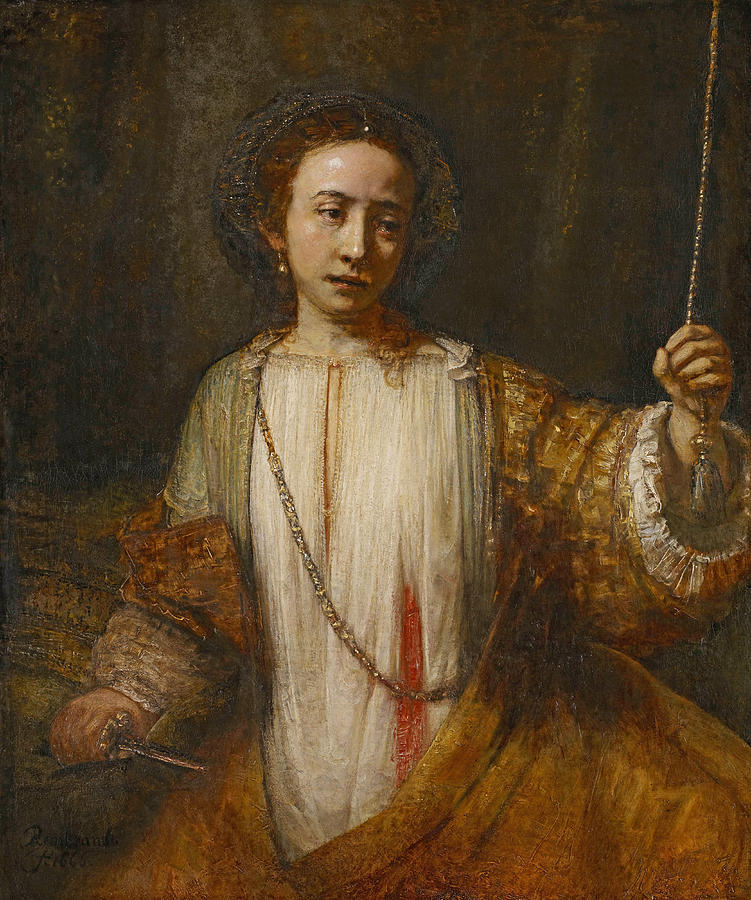 Lucretia 2 Painting by Rembrandt