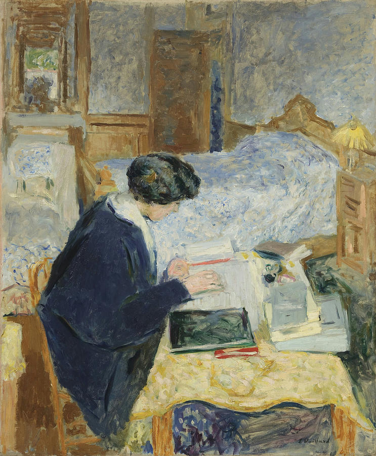 Edouard Vuillard Painting - Lucy Hessel Reading by Edouard Vuillard