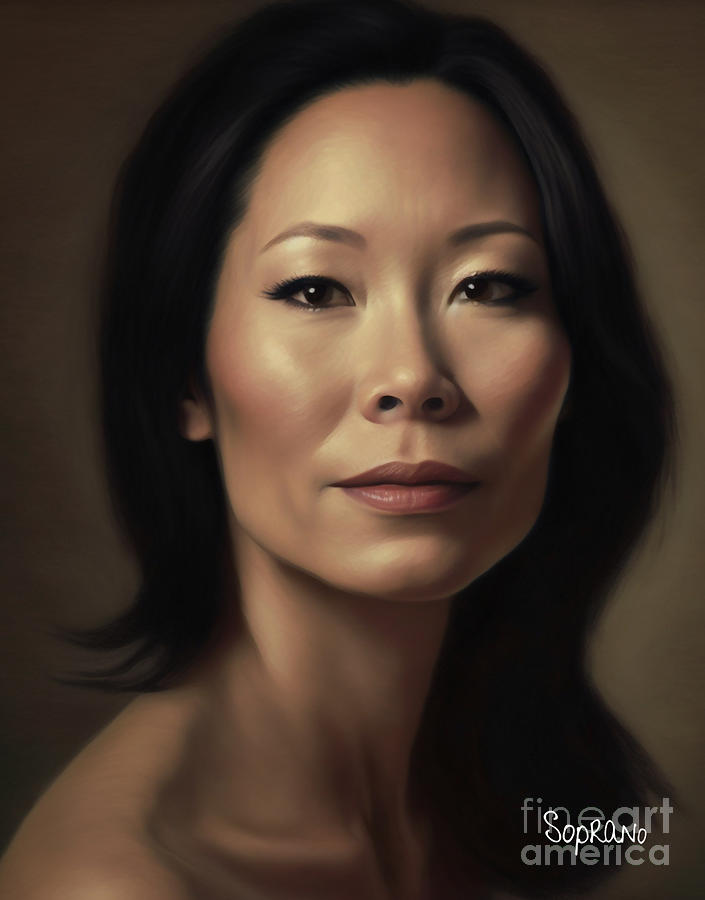 Lucy Liu, a portrait. Painting by Michael Soprano Fine Art America