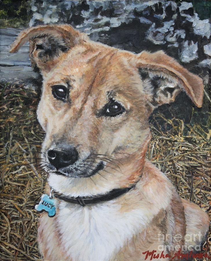 Dog Painting - Lucy by Misha Ambrosia