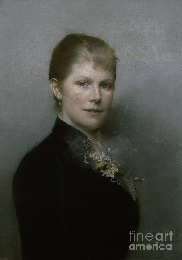 Lucy Parr Egeberg, 1890 Painting by O Vaering by Aasta Noerregaard