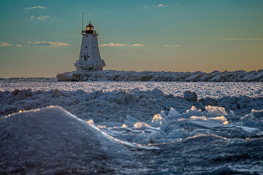 Ludington Breakwater Lighthouse winter 2022 Photograph by Ryan Gallavin ...