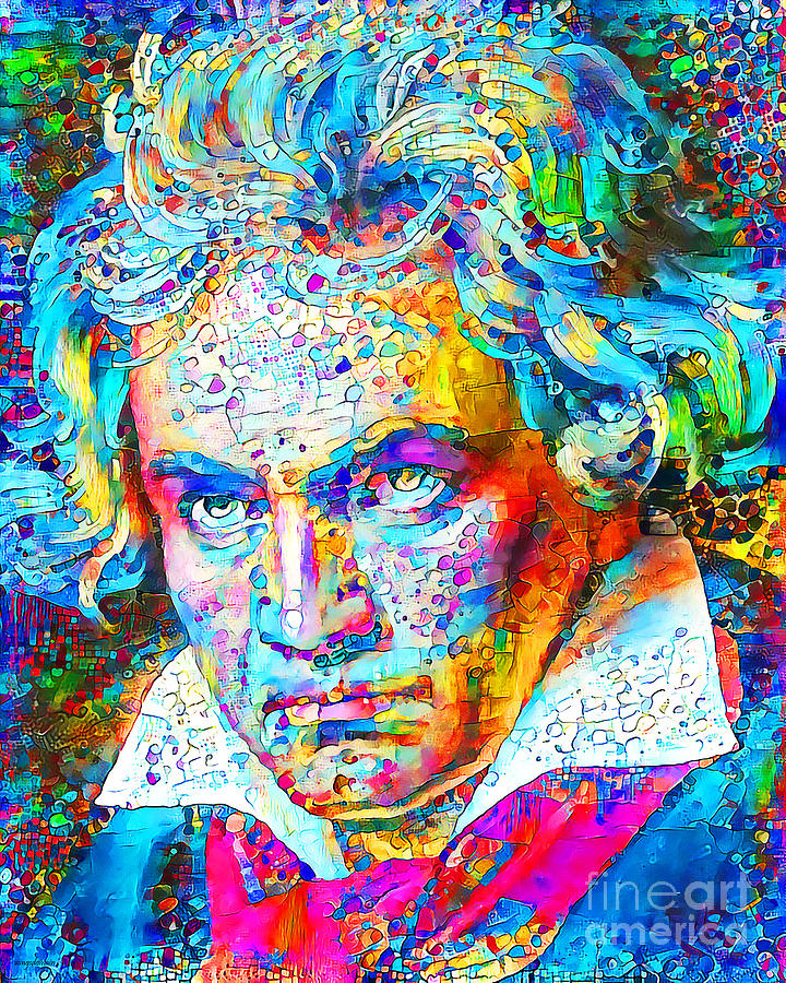 Ludwig van Beethoven in Vibrant Contemporary Colors 20200711 Photograph by Wingsdomain Art and Photography