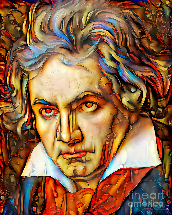 Ludwig van Beethoven in Vibrant Contemporary Primitivism Colors 20200712v2 Photograph by Wingsdomain Art and Photography