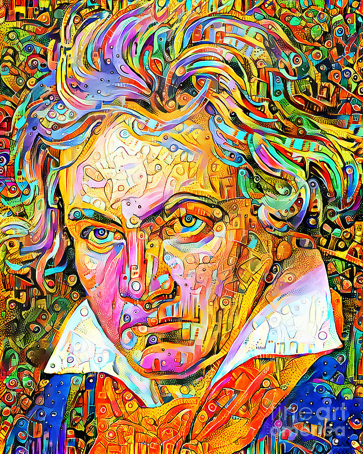 Ludwig Van Beethoven In Vibrant Whimsical Colors 20200721v3 Photograph